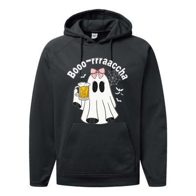 Booracha Funny Halloween Ghost Beer Design Borracha Performance Fleece Hoodie