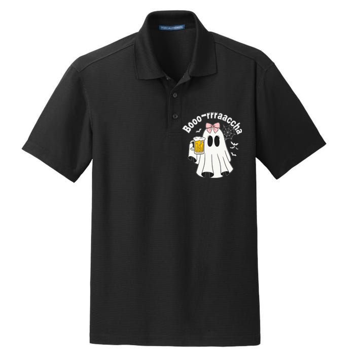 Booracha Funny Halloween Ghost Beer Design Borracha Dry Zone Grid Polo