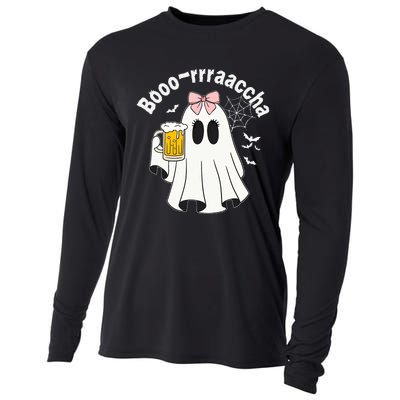 Booracha Funny Halloween Ghost Beer Design Borracha Cooling Performance Long Sleeve Crew