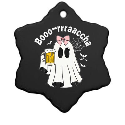 Booracha Funny Halloween Ghost Beer Design Borracha Ceramic Star Ornament