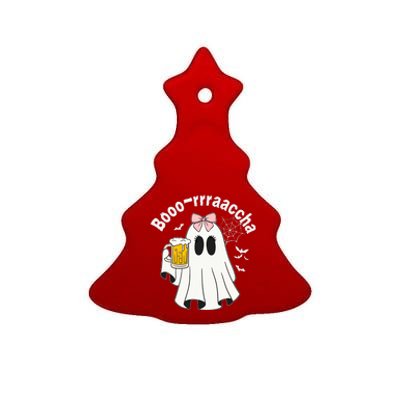 Booracha Funny Halloween Ghost Beer Design Borracha Ceramic Tree Ornament