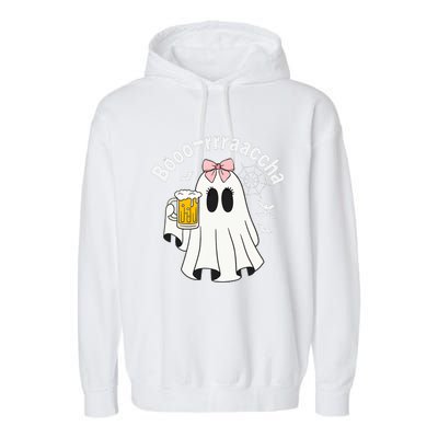 Booracha Funny Halloween Ghost Beer Design Borracha Garment-Dyed Fleece Hoodie