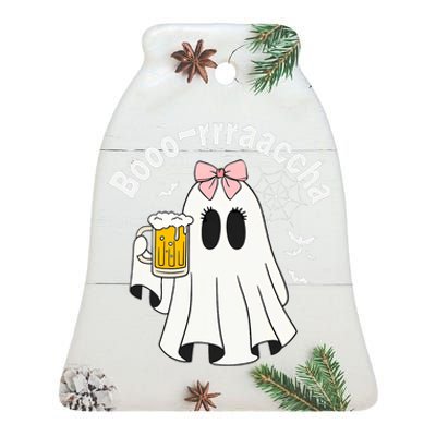 Booracha Funny Halloween Ghost Beer Design Borracha Ceramic Bell Ornament