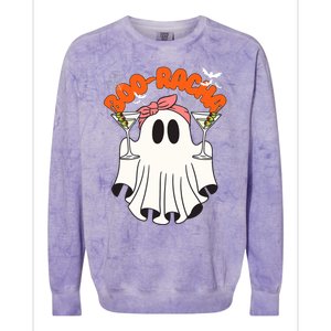 Booracha Funny Halloween Ghost Drinking Margarita Boo Racha Colorblast Crewneck Sweatshirt