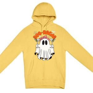 Booracha Funny Halloween Ghost Drinking Margarita Boo Racha Premium Pullover Hoodie