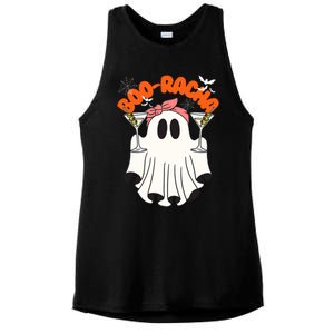 Booracha Funny Halloween Ghost Drinking Margarita Boo Racha Ladies PosiCharge Tri-Blend Wicking Tank