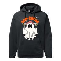 Booracha Funny Halloween Ghost Drinking Margarita Boo Racha Performance Fleece Hoodie