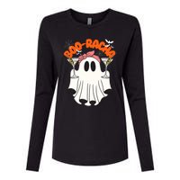 Booracha Funny Halloween Ghost Drinking Margarita Boo Racha Womens Cotton Relaxed Long Sleeve T-Shirt