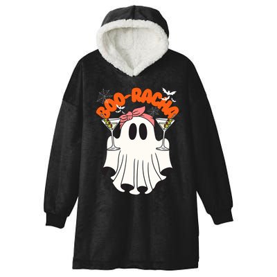 Booracha Funny Halloween Ghost Drinking Margarita Boo Racha Hooded Wearable Blanket