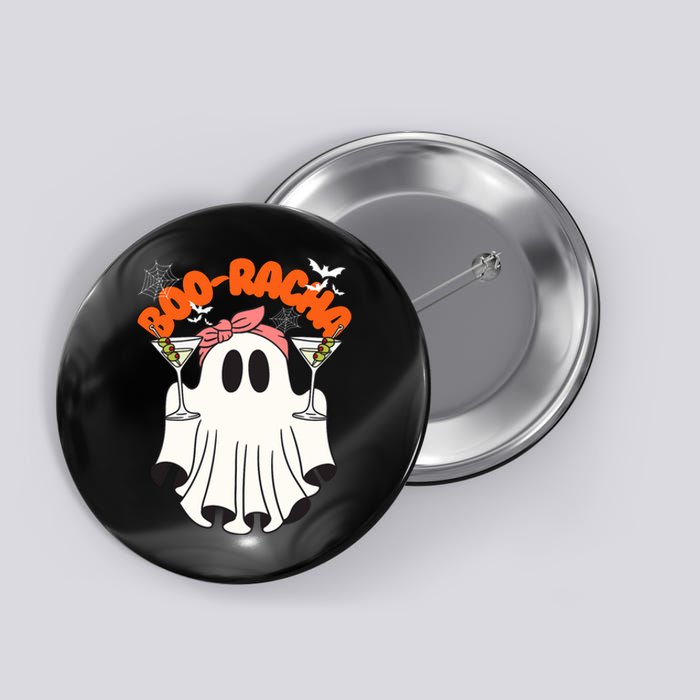 Booracha Funny Halloween Ghost Drinking Margarita Boo Racha Button