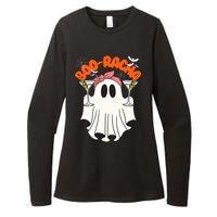 Booracha Funny Halloween Ghost Drinking Margarita Boo Racha Womens CVC Long Sleeve Shirt