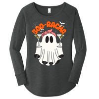 Booracha Funny Halloween Ghost Drinking Margarita Boo Racha Women's Perfect Tri Tunic Long Sleeve Shirt