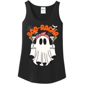 Booracha Funny Halloween Ghost Drinking Margarita Boo Racha Ladies Essential Tank