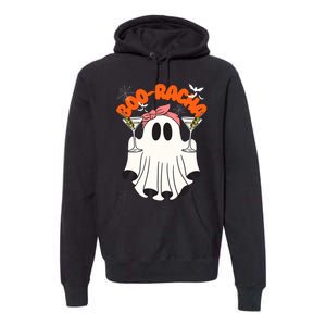 Booracha Funny Halloween Ghost Drinking Margarita Boo Racha Premium Hoodie