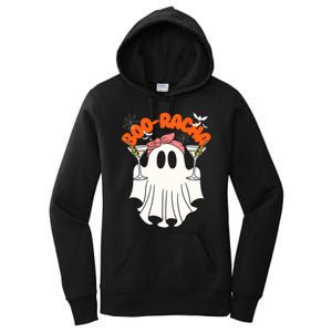 Booracha Funny Halloween Ghost Drinking Margarita Boo Racha Women's Pullover Hoodie