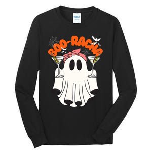 Booracha Funny Halloween Ghost Drinking Margarita Boo Racha Tall Long Sleeve T-Shirt