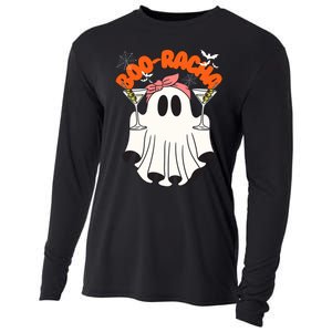 Booracha Funny Halloween Ghost Drinking Margarita Boo Racha Cooling Performance Long Sleeve Crew