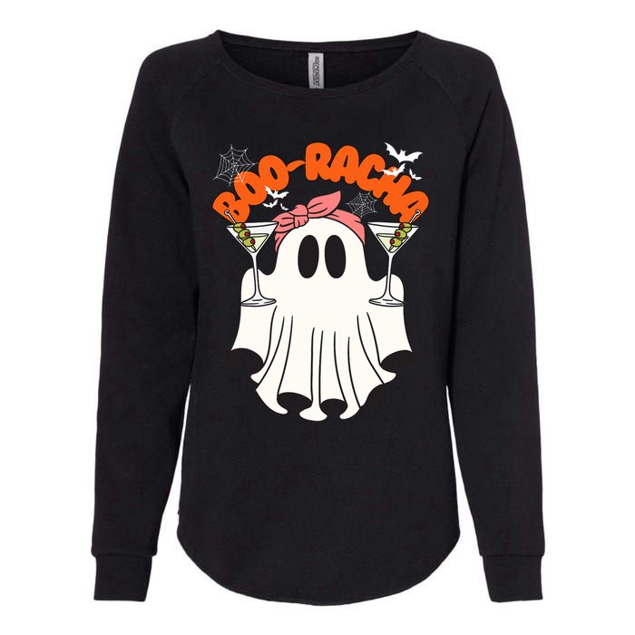 Booracha Funny Halloween Ghost Drinking Margarita Boo Racha Womens California Wash Sweatshirt