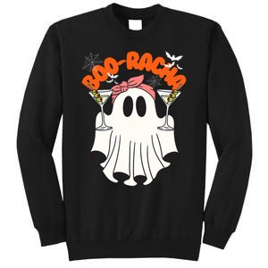 Booracha Funny Halloween Ghost Drinking Margarita Boo Racha Tall Sweatshirt