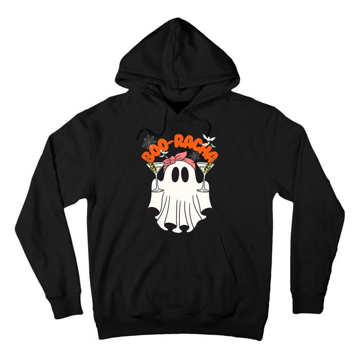 Booracha Funny Halloween Ghost Drinking Margarita Boo Racha Tall Hoodie