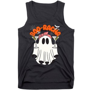 Booracha Funny Halloween Ghost Drinking Margarita Boo Racha Tank Top