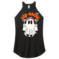 Booracha Funny Halloween Ghost Drinking Margarita Boo Racha Women's Perfect Tri Rocker Tank