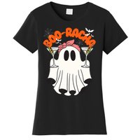 Booracha Funny Halloween Ghost Drinking Margarita Boo Racha Women's T-Shirt