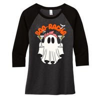 Booracha Funny Halloween Ghost Drinking Margarita Boo Racha Women's Tri-Blend 3/4-Sleeve Raglan Shirt