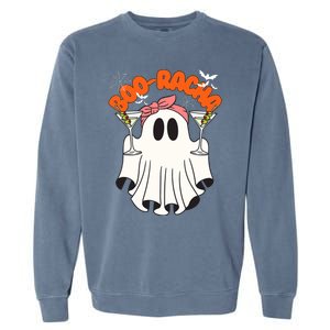 Booracha Funny Halloween Ghost Drinking Margarita Boo Racha Garment-Dyed Sweatshirt