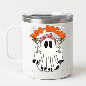 Booracha Funny Halloween Ghost Drinking Margarita Boo Racha 12 oz Stainless Steel Tumbler Cup