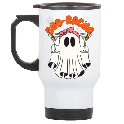 Booracha Funny Halloween Ghost Drinking Margarita Boo Racha Stainless Steel Travel Mug