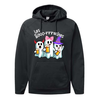 Boorachas Funny Halloween Ghost Drinking Margarita Boo Racha Performance Fleece Hoodie