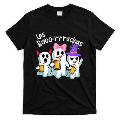 Boorachas Funny Halloween Ghost Drinking Margarita Boo Racha T-Shirt