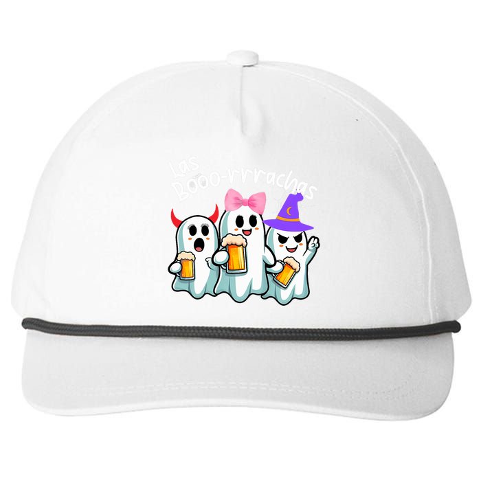 Boorachas Funny Halloween Ghost Drinking Margarita Boo Racha Snapback Five-Panel Rope Hat