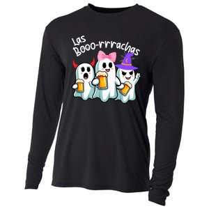 Boorachas Funny Halloween Ghost Drinking Margarita Boo Racha Cooling Performance Long Sleeve Crew