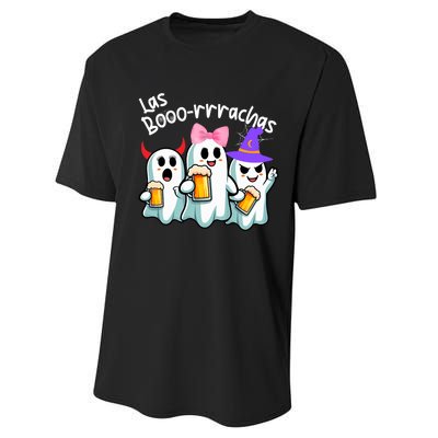 Boorachas Funny Halloween Ghost Drinking Margarita Boo Racha Performance Sprint T-Shirt