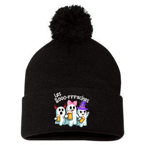 Boorachas Funny Halloween Ghost Drinking Margarita Boo Racha Pom Pom 12in Knit Beanie