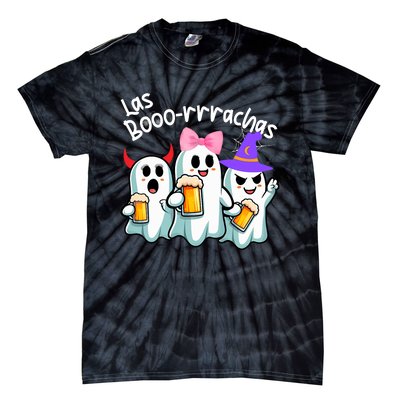 Boorachas Funny Halloween Ghost Drinking Margarita Boo Racha Tie-Dye T-Shirt