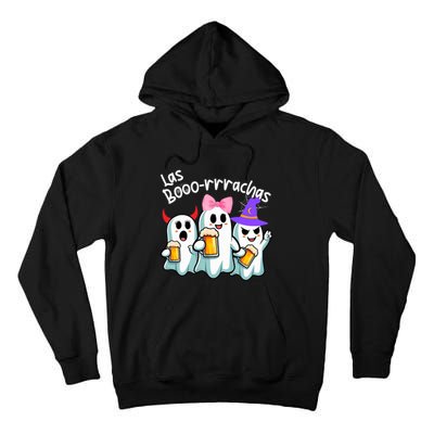 Boorachas Funny Halloween Ghost Drinking Margarita Boo Racha Tall Hoodie