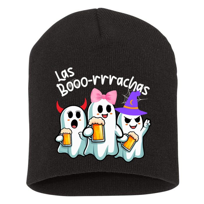 Boorachas Funny Halloween Ghost Drinking Margarita Boo Racha Short Acrylic Beanie