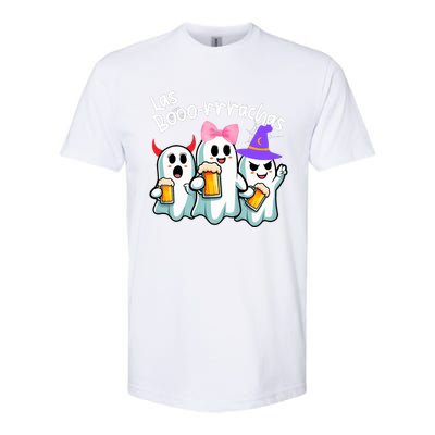 Boorachas Funny Halloween Ghost Drinking Margarita Boo Racha Softstyle CVC T-Shirt