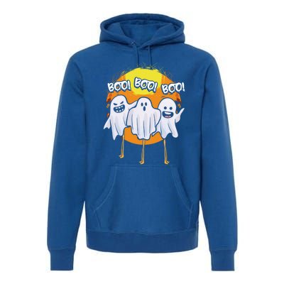 Boo Flamingos Halloween Pink Flamingo Scary Ghost Lover Funny Gift Premium Hoodie