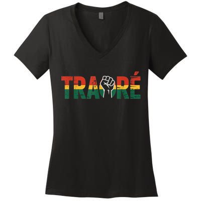 Burkina Faso Ibrahim Traore Women's V-Neck T-Shirt