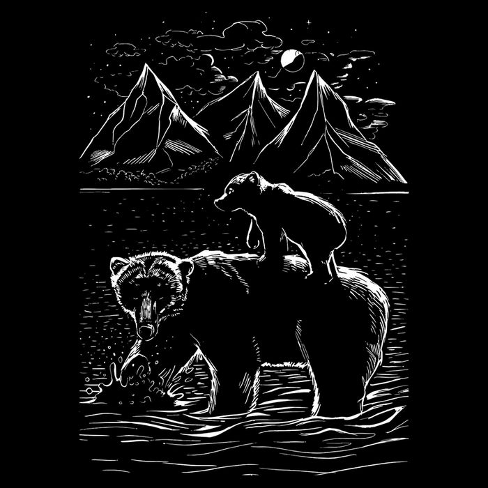 Bear Family In The Wild 7-Panel Snapback Hat