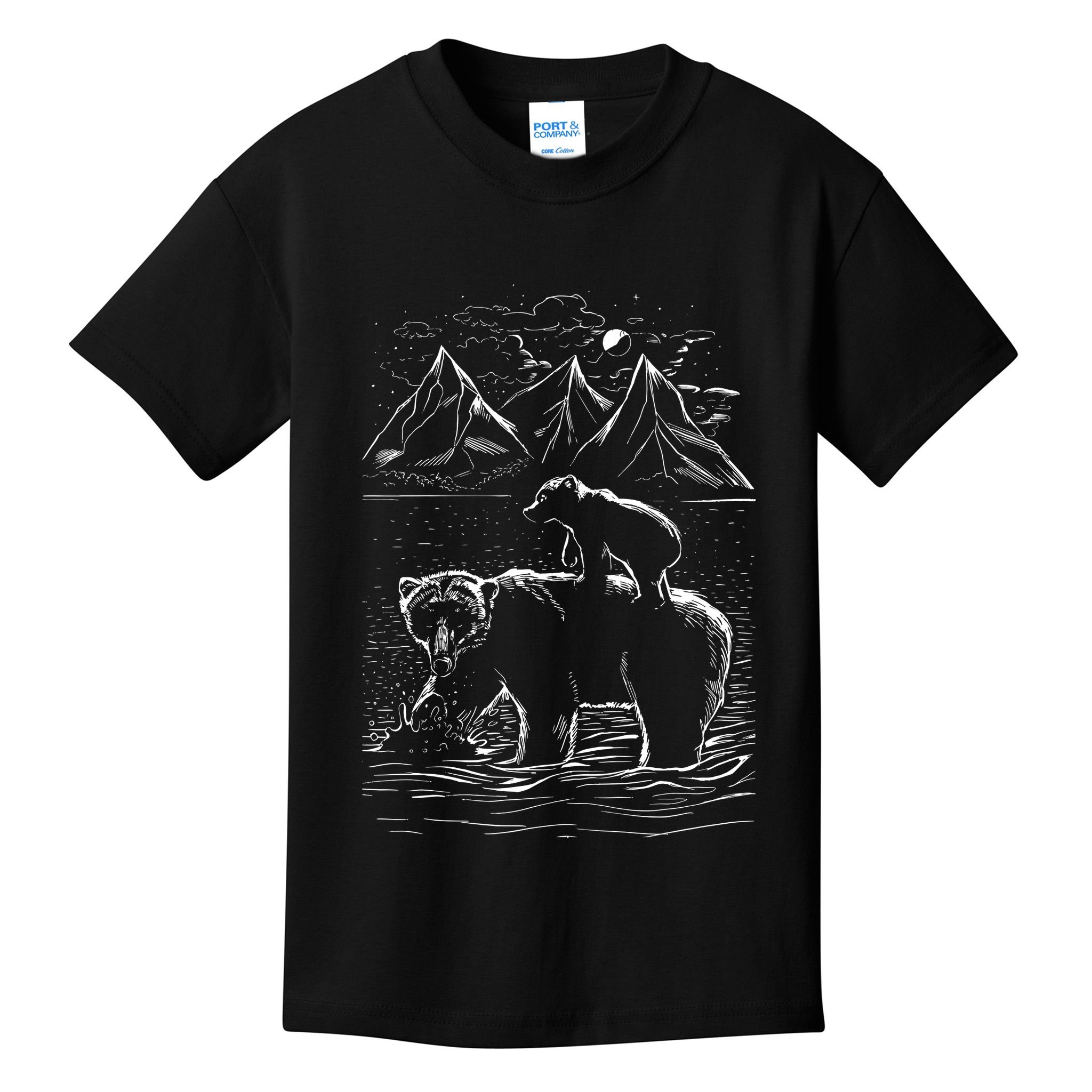 Bear Family In The Wild Kids T-Shirt