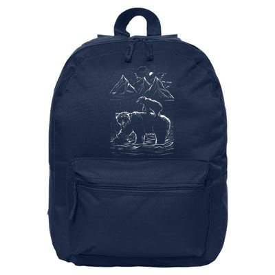 Bear Family In The Wild 16 in Basic Backpack