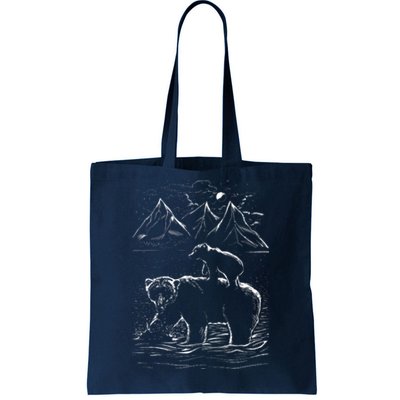 Bear Family In The Wild Tote Bag