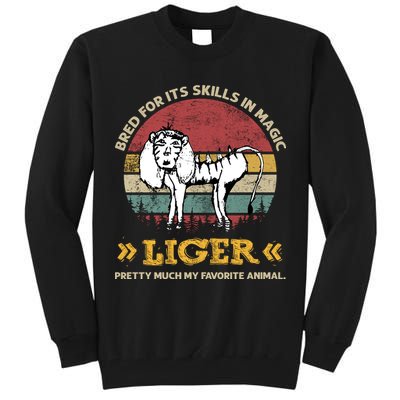 Bred For It's Skills In Magic Liger Pretty Much My Favorite Animal Vintage Tall Sweatshirt