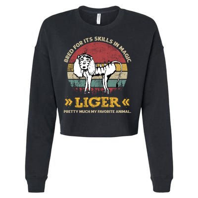 Bred For It's Skills In Magic Liger Pretty Much My Favorite Animal Vintage Cropped Pullover Crew