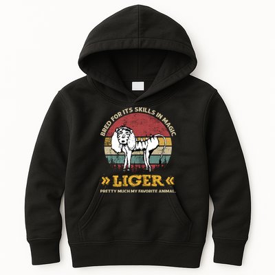 Bred For It's Skills In Magic Liger Pretty Much My Favorite Animal Vintage Kids Hoodie